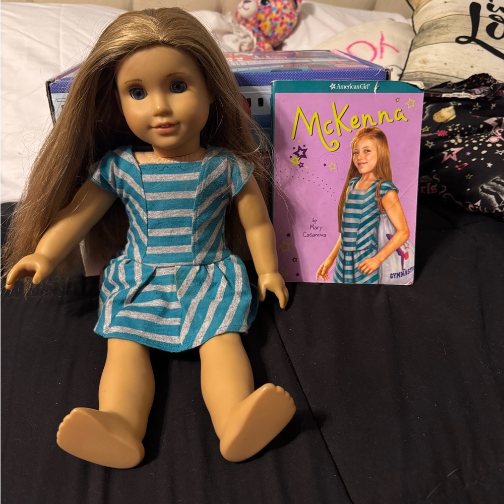 American Girl McKenna Doll in Teal and White Dress